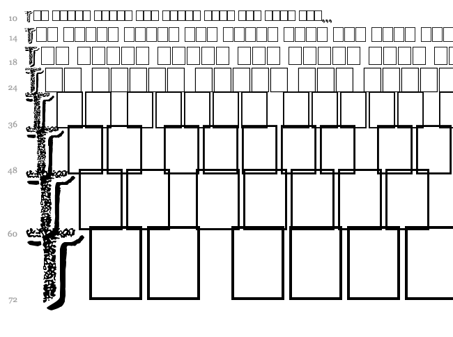 Afro Add font waterfall